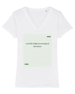 I am full of light, love and good vibrations. Tricou mânecă scurtă guler V Damă Evoker