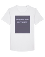 I allow myself to love who I am, not who I think I should be. Tricou mânecă scurtă guler larg Bărbat Skater