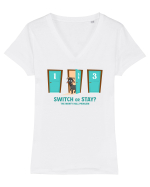 Monty Hall Tricou mânecă scurtă guler V Damă Evoker
