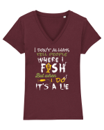Fishing quote Tricou mânecă scurtă guler V Damă Evoker