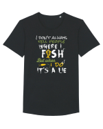 Fishing quote Tricou mânecă scurtă guler larg Bărbat Skater