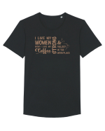 Women like coffee Tricou mânecă scurtă guler larg Bărbat Skater