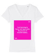 I am learning to honor and appreciate the process of transformation. Tricou mânecă scurtă guler V Damă Evoker