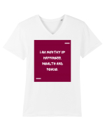 I am worthy of happiness, wealth and peace. Tricou mânecă scurtă guler V Bărbat Presenter