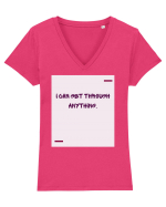 I can get through anything. Tricou mânecă scurtă guler V Damă Evoker