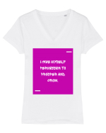 I give myself permission to prosper and grow. Tricou mânecă scurtă guler V Damă Evoker