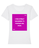 I give myself permission to prosper and grow. Tricou mânecă scurtă guler larg fitted Damă Expresser