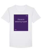 I focus on bettering myself. Tricou mânecă scurtă guler larg Bărbat Skater