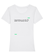 I am priority in my life. My health and healing matter. Tricou mânecă scurtă guler larg fitted Damă Expresser