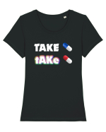 Red pill or Blue pill Tricou mânecă scurtă guler larg fitted Damă Expresser