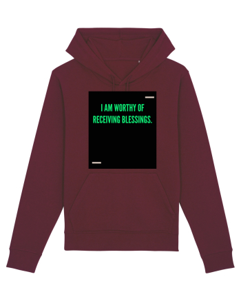I am worthy of receiving blessings. Burgundy