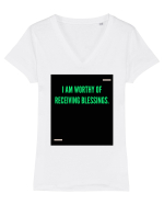 I am worthy of receiving blessings. Tricou mânecă scurtă guler V Damă Evoker