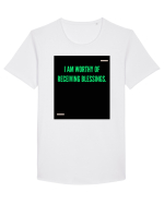 I am worthy of receiving blessings. Tricou mânecă scurtă guler larg Bărbat Skater