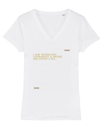 I am working towards a more relaxed life. Tricou mânecă scurtă guler V Damă Evoker
