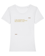 I am working towards a more relaxed life. Tricou mânecă scurtă guler larg fitted Damă Expresser