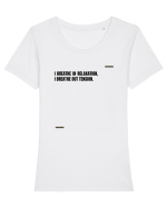I breathe in relaxation, I breathe out tension. Tricou mânecă scurtă guler larg fitted Damă Expresser
