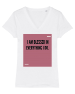 I am blessed in everything I do. Tricou mânecă scurtă guler V Damă Evoker