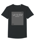 I take deep breaths when I am feeling anxious. Tricou mânecă scurtă guler larg Bărbat Skater