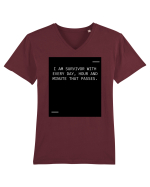 I am survivor with every day, hour and minute that passes. Tricou mânecă scurtă guler V Bărbat Presenter