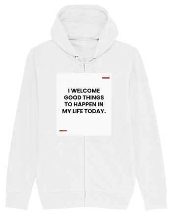 I welcome good things to happen in my life today. White