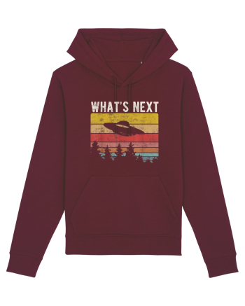 What's Next Sarcastic Retro Sunset Extraterrestrial UFO Burgundy