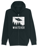Whatever Retro Distressed Sarcastic Alien UFO Hanorac cu fermoar Unisex Connector