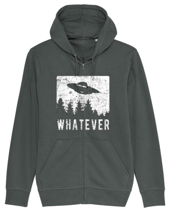 Whatever Retro Distressed Sarcastic Alien UFO Anthracite