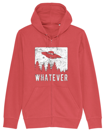 Whatever Retro Distressed Sarcastic Alien UFO Carmine Red