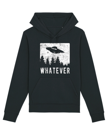 Whatever Retro Distressed Sarcastic Alien UFO Black