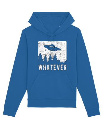 Whatever Retro Distressed Sarcastic Alien UFO Royal Blue