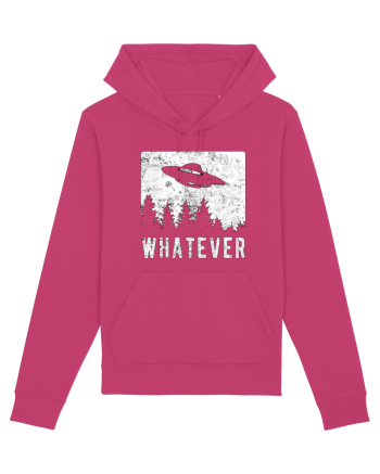 Whatever Retro Distressed Sarcastic Alien UFO Raspberry