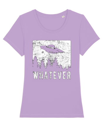 Whatever Retro Distressed Sarcastic Alien UFO Lavender Dawn
