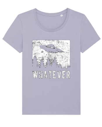 Whatever Retro Distressed Sarcastic Alien UFO Lavender
