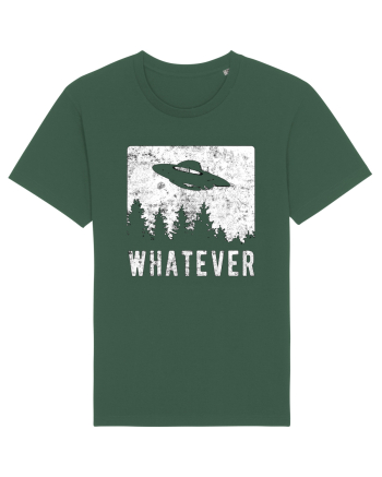 Whatever Retro Distressed Sarcastic Alien UFO Bottle Green