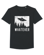 Whatever Retro Distressed Sarcastic Alien UFO Tricou mânecă scurtă guler larg Bărbat Skater