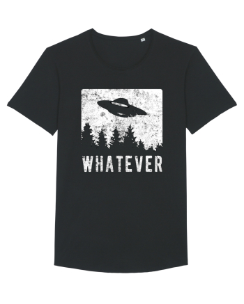 Whatever Retro Distressed Sarcastic Alien UFO Black