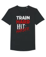 Train hard Hit harder Tricou mânecă scurtă guler larg Bărbat Skater