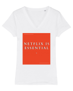 netflix is essential Tricou mânecă scurtă guler V Damă Evoker