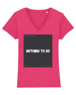 nothing to do2 Tricou mânecă scurtă guler V Damă Evoker