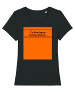 i m lowering my anxiety right now Tricou mânecă scurtă guler larg fitted Damă Expresser