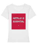 netflix is essential Tricou mânecă scurtă guler larg fitted Damă Expresser