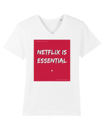 netflix is essential Tricou mânecă scurtă guler V Bărbat Presenter