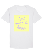 i just want to be happy2 Tricou mânecă scurtă guler larg Bărbat Skater