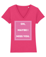oh maybe i miss you3 Tricou mânecă scurtă guler V Damă Evoker