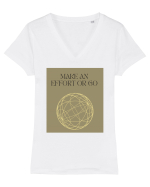 make an effort or go Tricou mânecă scurtă guler V Damă Evoker