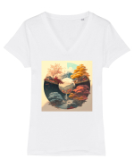 4 anotimpuri Tricou mânecă scurtă guler V Damă Evoker