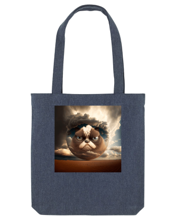 Grumpy Sphere Cat Midnight Blue