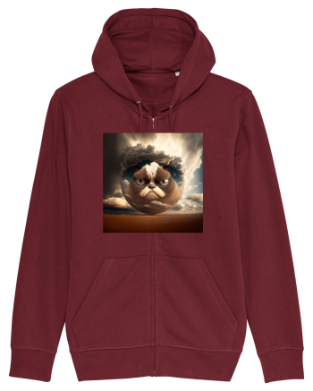 Grumpy Sphere Cat Burgundy