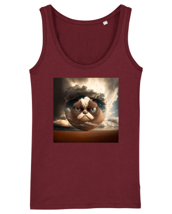 Grumpy Sphere Cat Burgundy