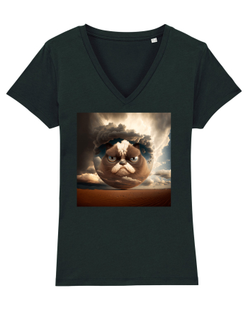 Grumpy Sphere Cat Black